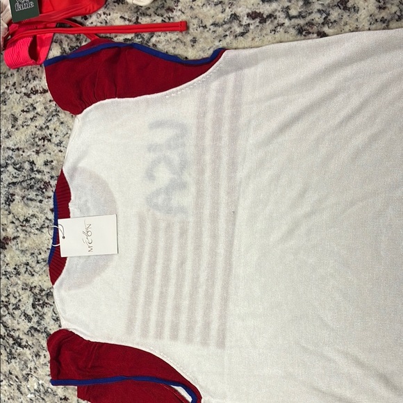 Stylish USA Flag Women's Blouse by - Red, White, and Blue - Picture 2 of 2